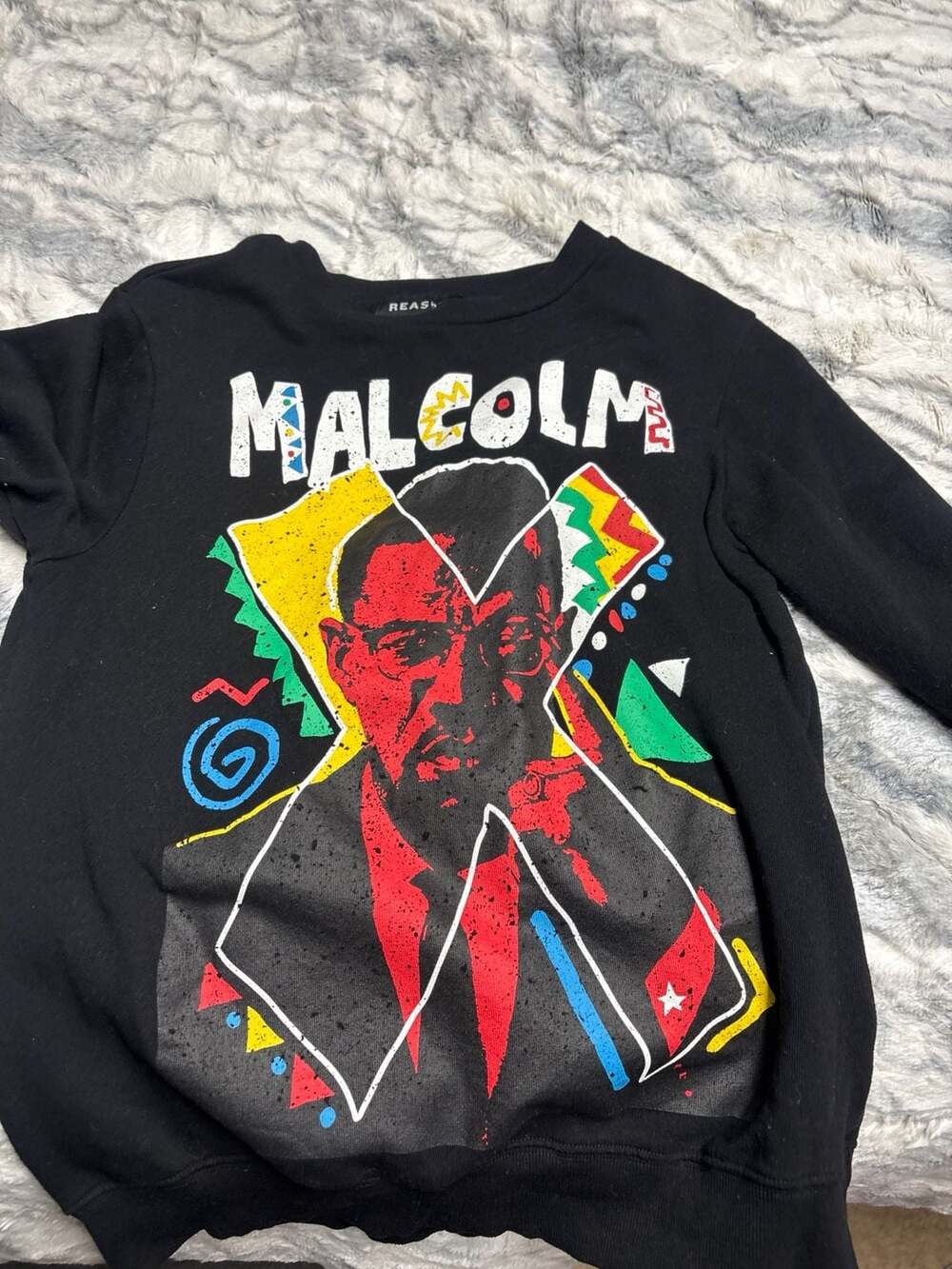 Reason x Malcolm X Graphic Crewneck Sweatshirt Size S